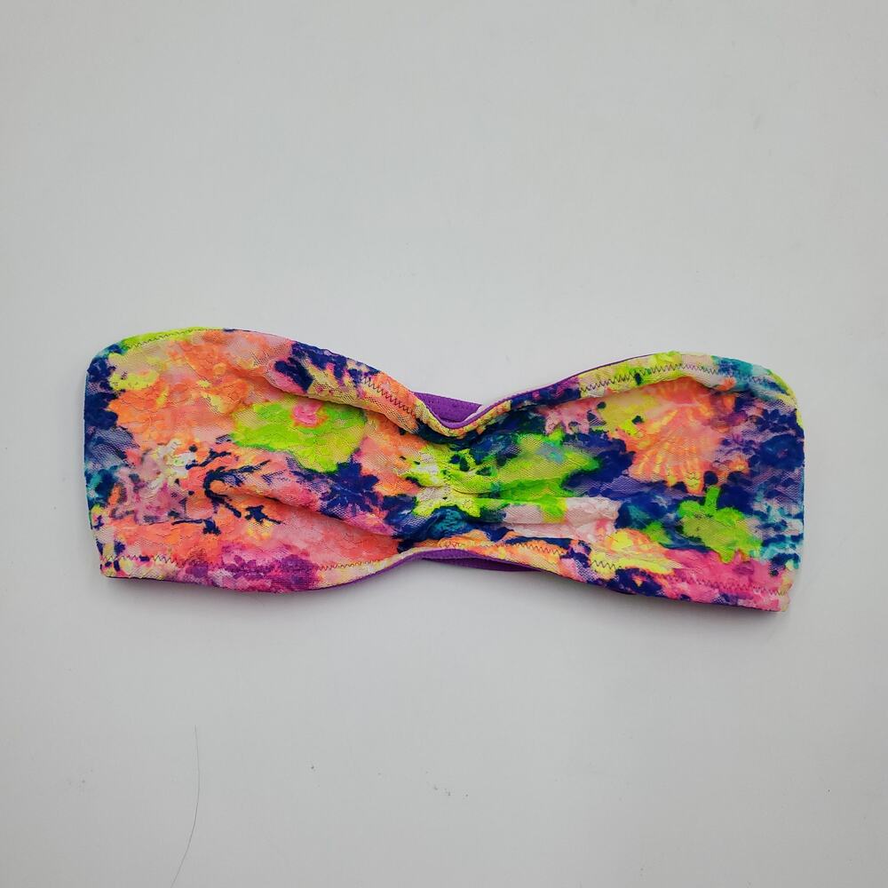 Pink Victoria's Secret Colorful Print Bandeau Bralette Size S